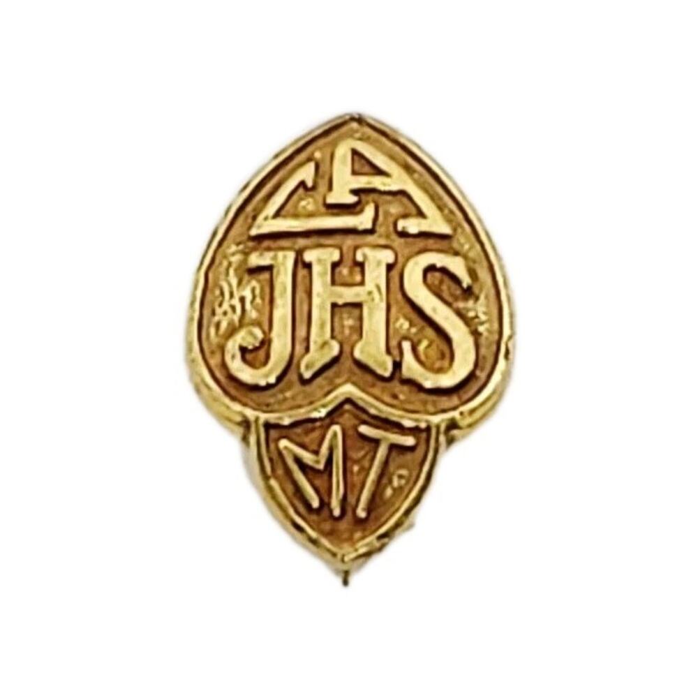 Vintage 1960s Gold Tone California JHS / MT High School Class Lapel Pin